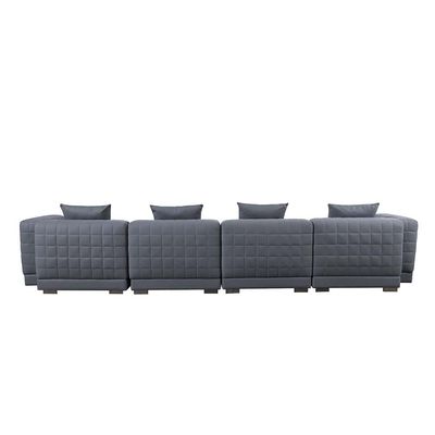 Calgary 4-Seater Fabric Sofa with Stool - Grey - With 5-Year Warranty